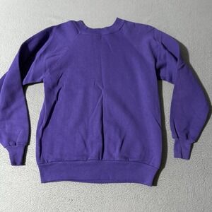 Vintage Sweatshirt Purple Raglan 80s 90s Pannill Crewneck Sweater Size Med NWOT